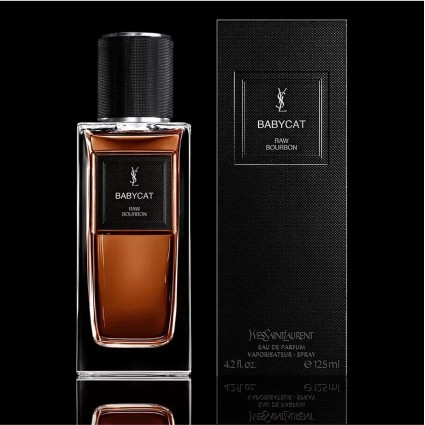 "YSL Baby Cat Bourbon: A smoky, vanilla, leather, animalic."