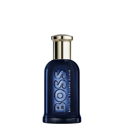 "Boss Bottled Triumph Elixir: An intense, leather, amber, warm."