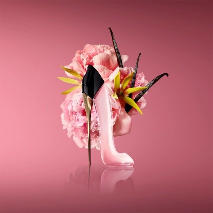 "CH Good Girl Blush: A soft, peony, vanilla, elegant, sweet."