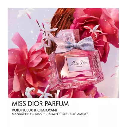 "Dior Miss Dior Parfum: An intense, floral, rich, elegant rose."