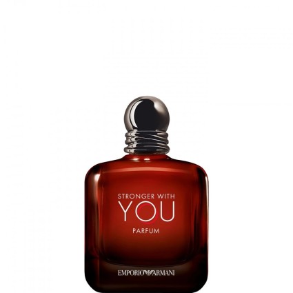 "Armani Stronger With You Parfum: An intense, warm, and addictive amber fougère."