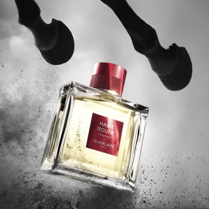 "Guerlain Habit Rouge L'Instinct Intense: An intense, bold, aromatic leather."