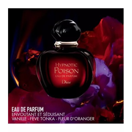 "Dior Hypnotic Poison EDP: A rich, vanilla, almond, oriental."