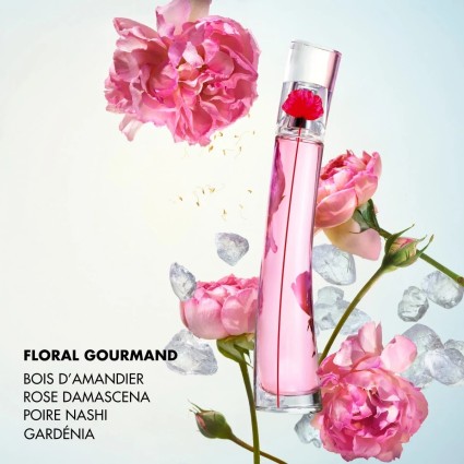 "Kenzo Flower Poppy Bouquet: A vibrant, crisp, fruity floral."