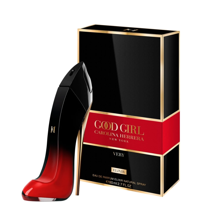 "CH Very Good Girl Elixir: A deeper, vanilla, rose, intense." "CH Very Good Girl Elixir: A deeper, vanilla, rose, intense."