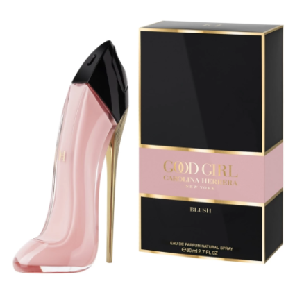 "CH Good Girl Blush: A soft, peony, vanilla, elegant, sweet."