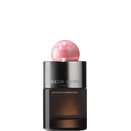 "Molton Brown Rhubarb & Rose: A sweet, tart, fruity, floral."