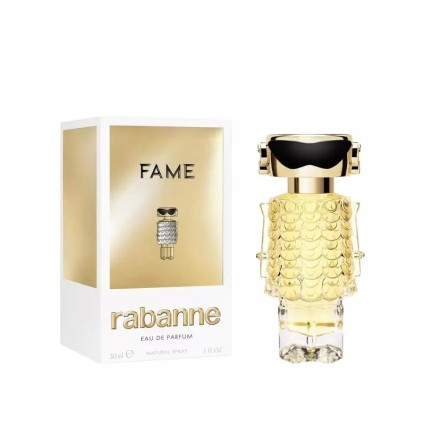 "Paco Rabanne Fame Parfum: An intense, creamy, woody, mango."