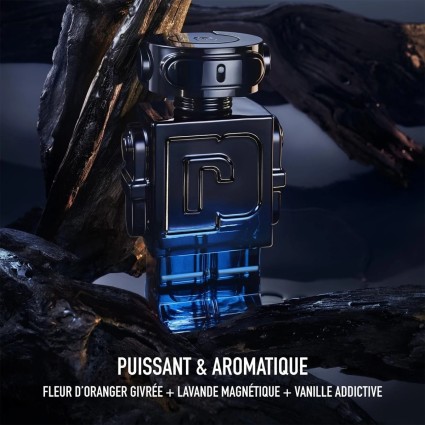"Paco Rabanne Phantom Intense: Bold, aromatic, vanilla, lavender."