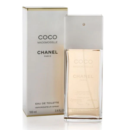 "Chanel Coco Mademoiselle EDT: A fresh, citrus, floral, patchouli."