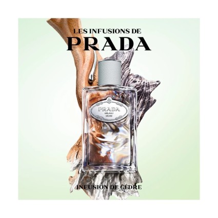 "Prada Infusion D'Iris Cèdre: A fresh, woody, iris, cedar."