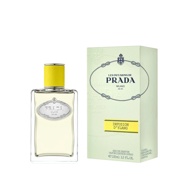 "Prada Infusion d'Ylang: A luminous, floral, warm, tropical ylang." "Prada Infusion d'Ylang: A luminous, floral, warm, tropical ylang."