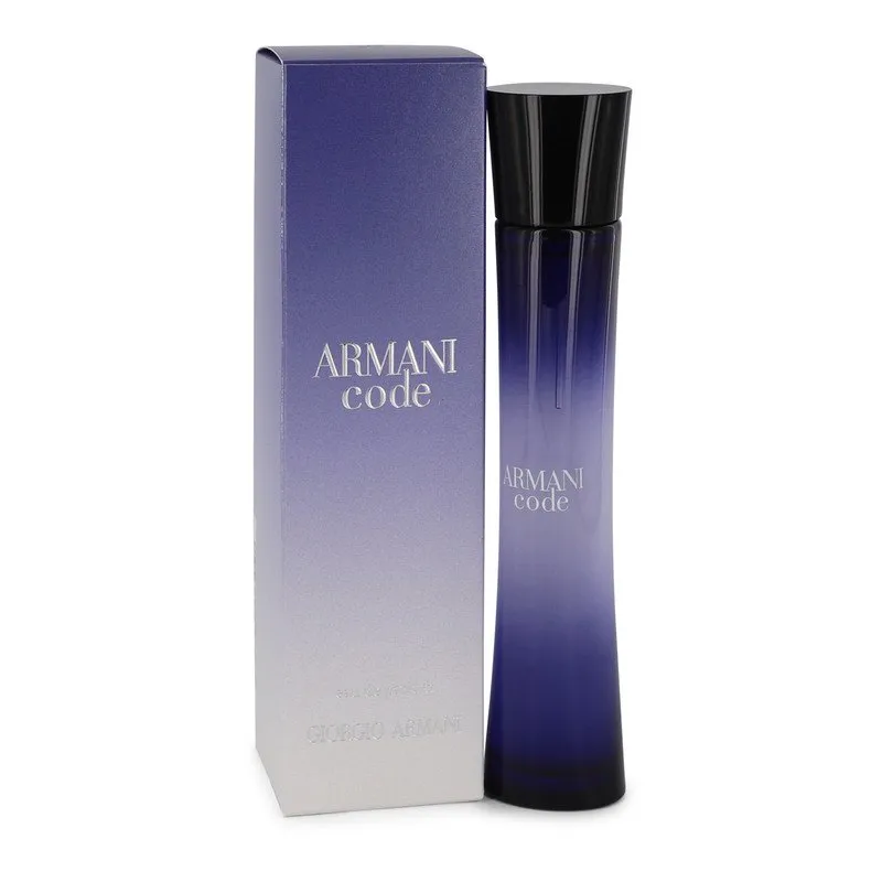 "Armani Code Femme: A sensual, orange blossom, vanilla, honey." "Armani Code Femme: A sensual, orange blossom, vanilla, honey."