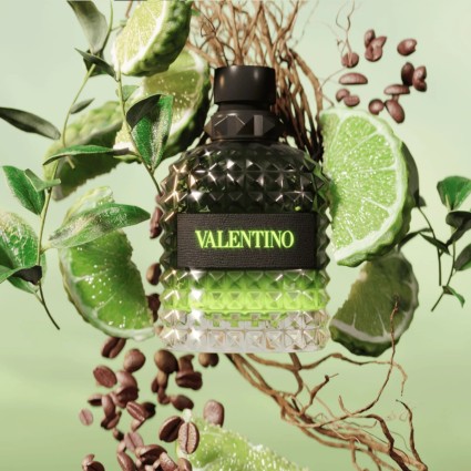 "Valentino Uomo Green: A fresh, green, woody, spicy, bold."