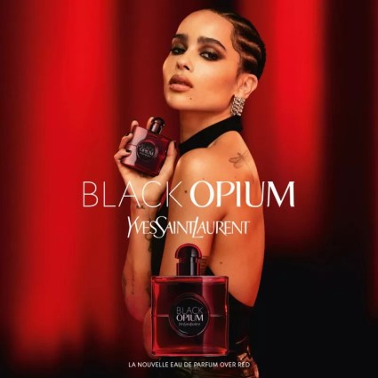 "YSL Black Opium Over Red: Un fruité gourmand, cerise, café."