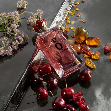"D&G Q Intense: A dark cherry, heliotrope, amber, bold."