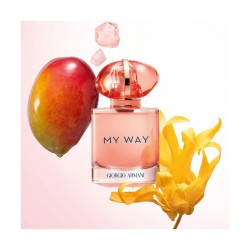 "My Way Ylang opens with a joyful explosion of juicy Mango Accord and sparkling Bergamot, infused with radiant white flowers, cr