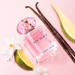 "Embark on a new, vibrant sensory journey with Giorgio Armani My Way Nectar Eau de Parfum, an irresistibly fresh and fruity new