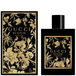 "GUCCI Bloom Parfum: Unfold your authentic self. A rich, luminous white floral bouquet with Tuberose, Jasmine, and the unique Ra