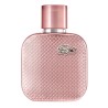 "Lacoste L.12.12 Silver Rose: A radiant floral woody perfume for women. Experience the confident femininity of rose, pear, and g