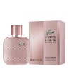 "Lacoste L.12.12 Silver Rose: A radiant floral woody perfume for women. Experience the confident femininity of rose, pear, and g
