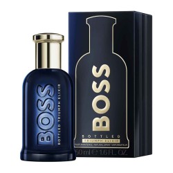 "Boss Bottled Triumph Elixir: An intense, leather, amber, warm."