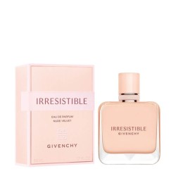 "Givenchy Irresistible Nude Velvet: A soft, radiant floral musc."