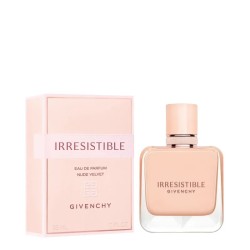 "Givenchy Irresistible Nude Velvet: A soft, radiant floral musc."