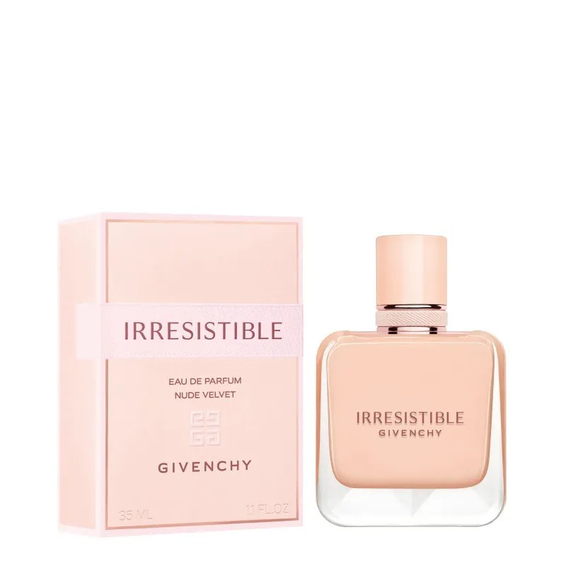 "Givenchy Irresistible Nude Velvet: A soft, radiant floral musc." "Givenchy Irresistible Nude Velvet: A soft, radiant floral musc."