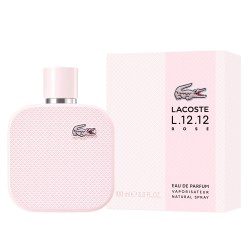 "Lacoste L12.12 Rose: A fresh, fruity, floral, feminine scent."