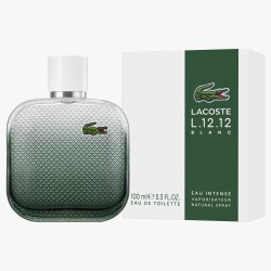 "Lacoste L12.12 Blanc Intense: A fresh, woody, spicy fougère."