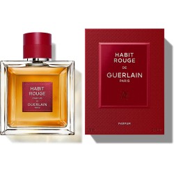 "Guerlain Habit Rouge Parfum: A deep, intense, oriental leather."