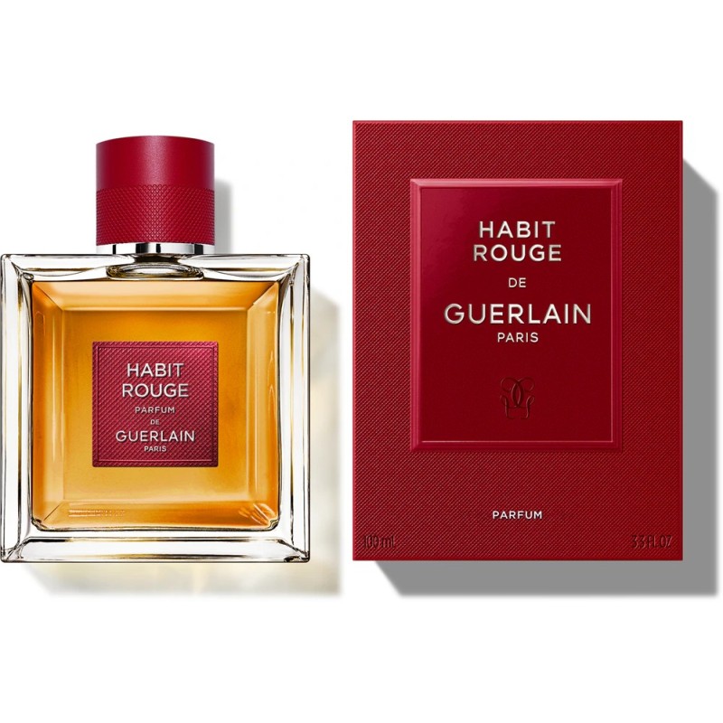 "Guerlain Habit Rouge Parfum: A deep, intense, oriental leather." "Guerlain Habit Rouge Parfum: A deep, intense, oriental leather."