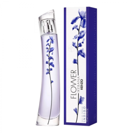 "Kenzo Flower Ikebana Indigo: A floral, iris, woody, indigo ink."