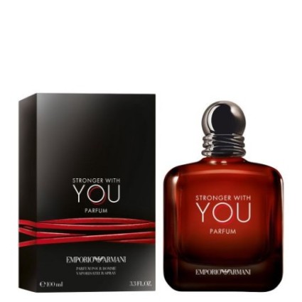 "Armani Stronger With You Parfum: An intense, warm, and addictive amber fougère."