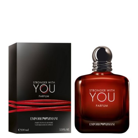 "Armani Stronger With You Parfum: An intense, warm, and addictive amber fougère."