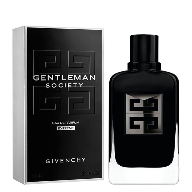 "Givenchy Gentleman Society Extreme: An intense, dark, and sophisticated woody-spicy fragrance for men." "Givenchy Gentleman Society Extreme: An intense, dark, and sophisticated woody-spicy fragrance for men."