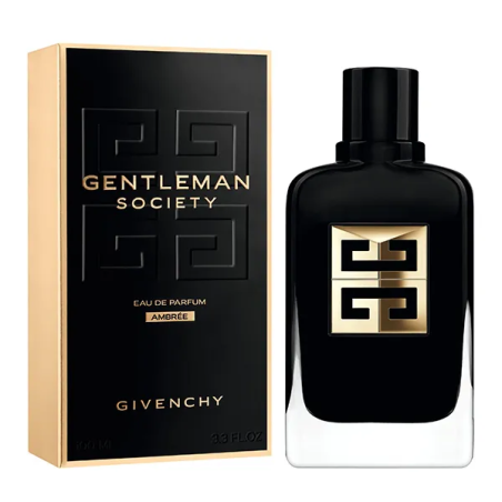 "Givenchy Gentleman Society Ambrée: A warm, rich, and sophisticated amber woody floral for men."