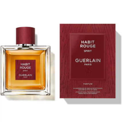 "Guerlain Habit Rouge Spirit: A modern, vibrant oriental scent for men."