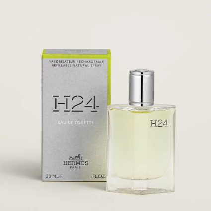 "Hermès H24 EDT: A fresh, aromatic, metallic scent for men."