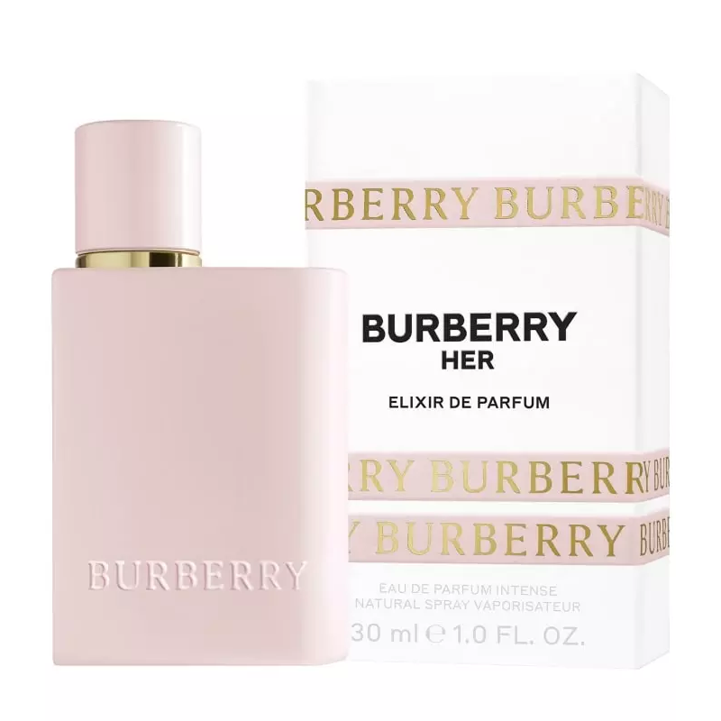 "Burberry Her Elixir: A rich, creamy, fruity gourmand." "Burberry Her Elixir: A rich, creamy, fruity gourmand."