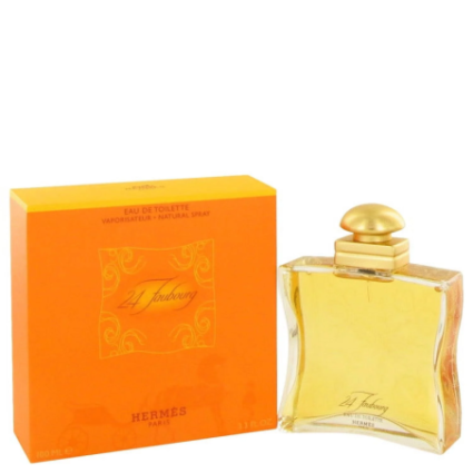 "Hermès 24 Faubourg EDT: A luminous, classic white floral."