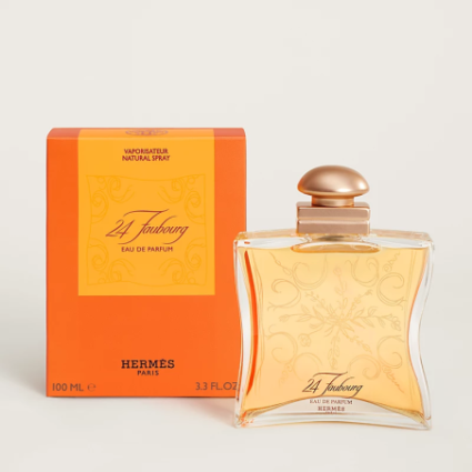"Hermès 24 Faubourg EDP: A rich, opulent, warm white floral."