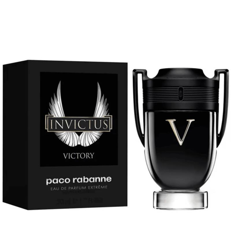 "Paco Rabanne Invictus Victory: An intense, fresh amber woody." "Paco Rabanne Invictus Victory: An intense, fresh amber woody."