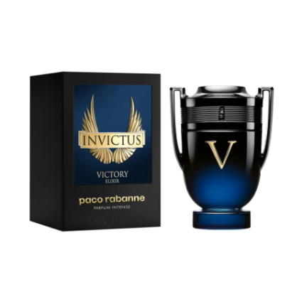 "Paco Rabanne Invictus Victory Elixir: A powerful, ambery woody."