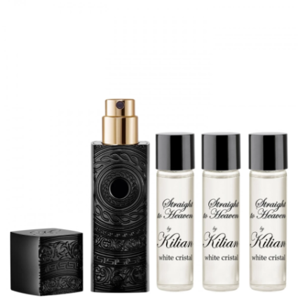 "Kilian Straight to Heaven Travel: Woody, rum, patchouli on go."