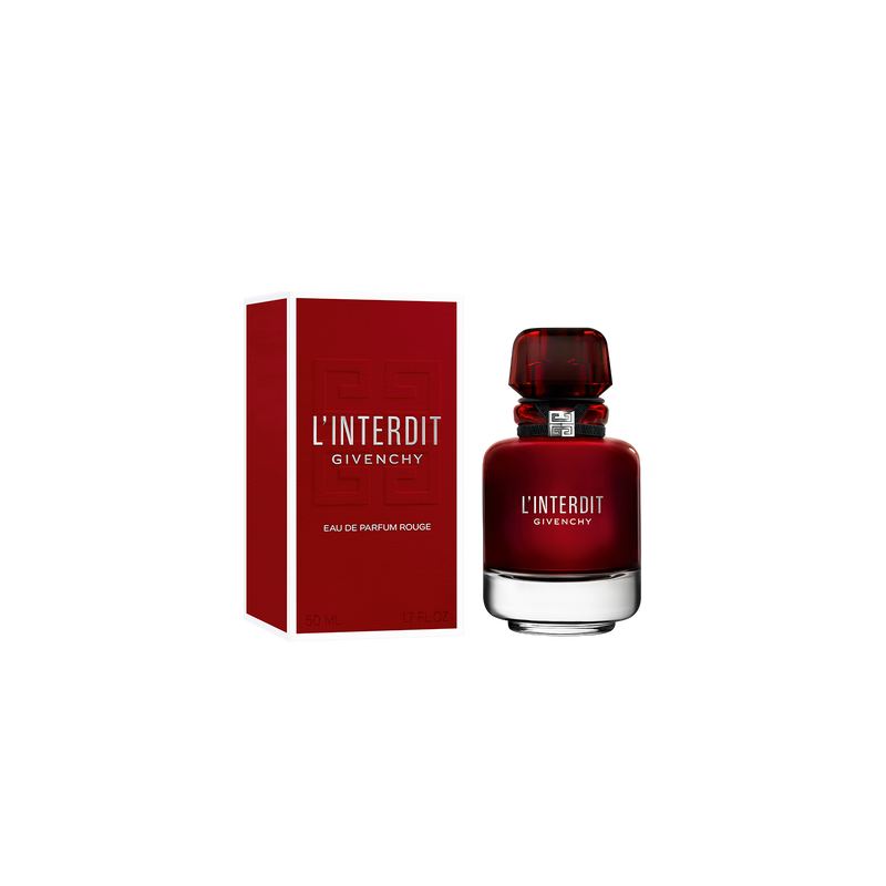 "Givenchy L'Interdit Rouge: A fiery, spicy, woody, floral." "Givenchy L'Interdit Rouge: A fiery, spicy, woody, floral."