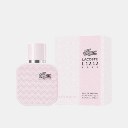 "Lacoste L12.12 Rose: A fresh, fruity, floral, feminine scent."