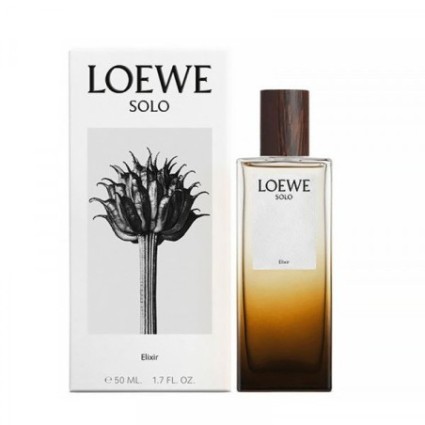 "Loewe Solo Elixir: Intense, amber, woody, warm, sophisticated and bold."