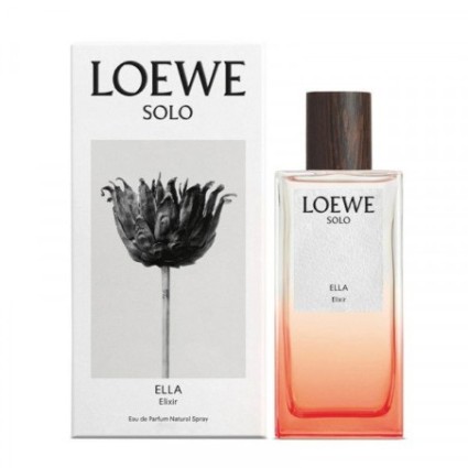 "Loewe Solo Ella Elixir: Intense, gourmand, floral, warm, sweet, rich."